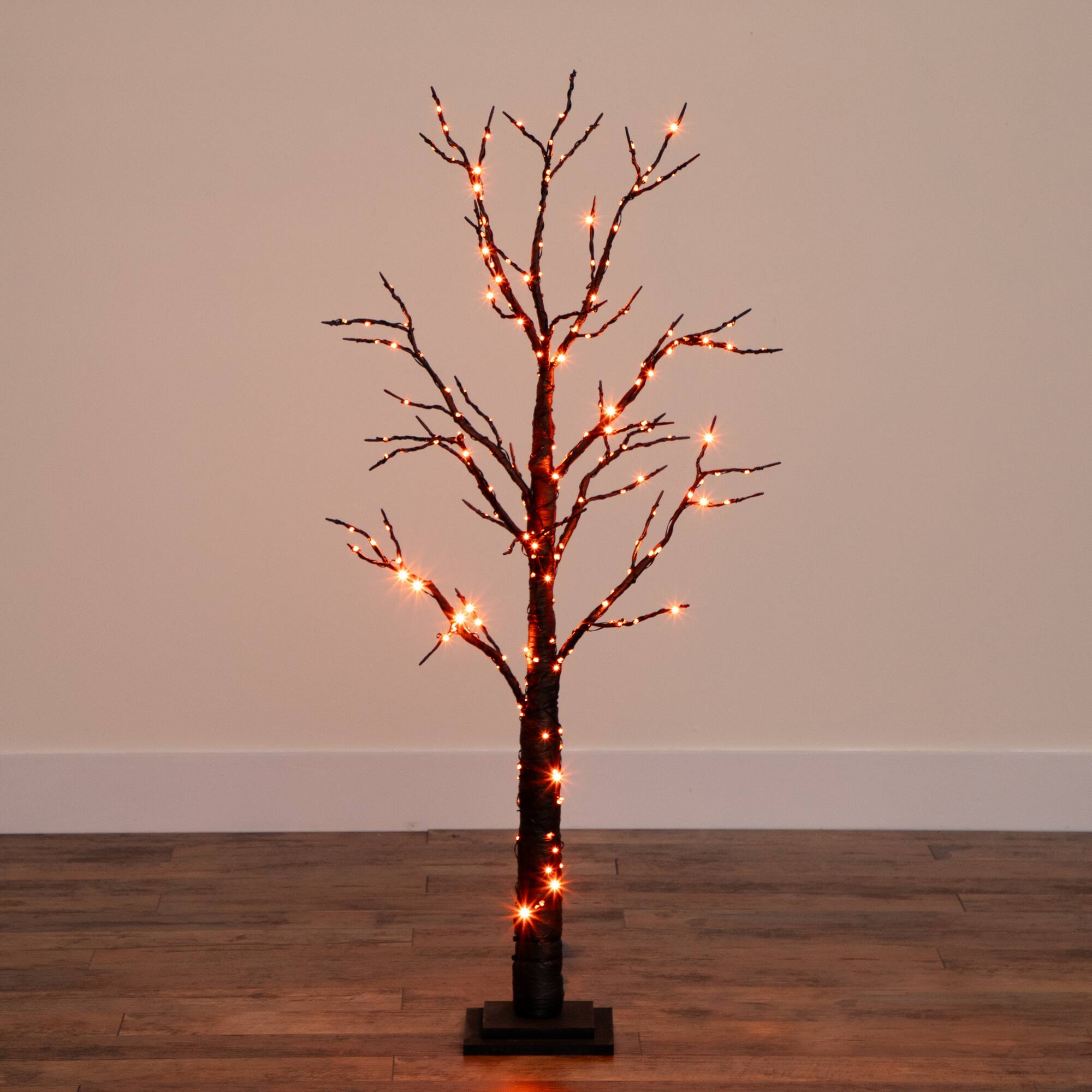 4ft. Pre-Lit LED Black Twig Artificial Halloween Tree